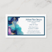 Abstrakter Alkoholink Blauer Lavendel Visitenkarte (Rückseite)