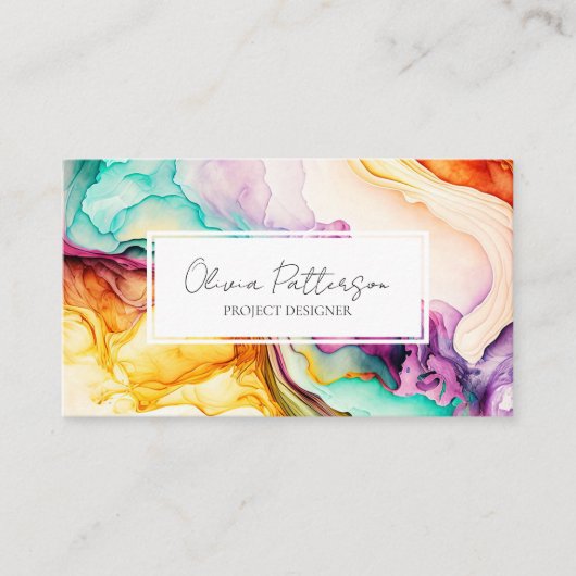 Abstrakter Alkoholink-Stil Visitenkarte (Vorderseite)