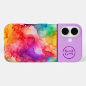 Abstrakter Alkoholintistik Regenbogen Mit Monogram Case-Mate iPhone Hülle (Rückseite (Horizontal))