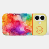Abstrakter Alkoholintistik Regenbogen Mit Monogram Case-Mate iPhone Hülle (Rückseite (Horizontal))