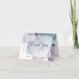 Abstrakter Alkoholtink Aquamarine Platte Dankeschö Dankeskarte