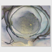 Abstrakter Alkoholtink Glimmery Lila Aquamarin Gol Geschenkpapier (Flach)