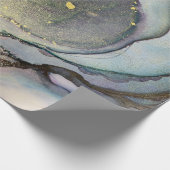 Abstrakter Alkoholtink Glimmery Lila Aquamarin Gol Geschenkpapier (Ecke)