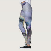 Abstrakter Alkoholtink Glimmery Lila Aquamarin Gol Leggings (Links)