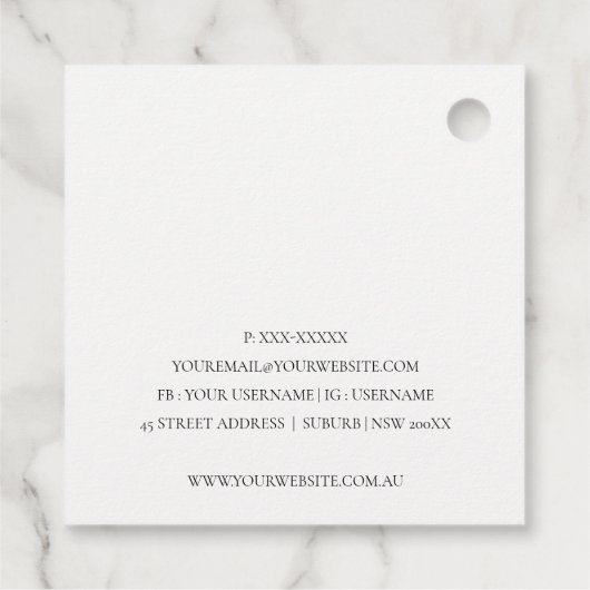 Abstrakter Alkoholtink Silver Navy Blue Glitzer Fa Geschenkanhänger (Rückseite)