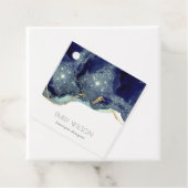 Abstrakter Alkoholtink Silver Navy Blue Glitzer Geschenkanhänger (Beispiel)