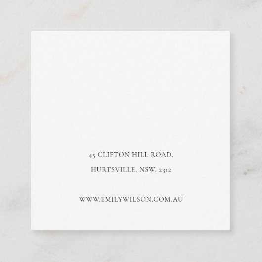 Abstrakter Alkoholtink Silver Navy Blue Glitzer Quadratische Visitenkarte (Rückseite)