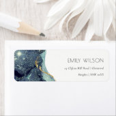 Abstrakter Alkoholtink Silver Navy Glitzer Adresse (Insitu)