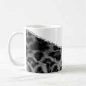Abstrakter Alkoholtink Silver Navy Glitzer Kaffeetasse (Links)