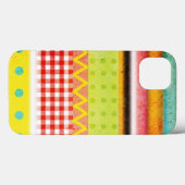 Abstrakter altstyler Gingham Zigzag gestreifter Po Case-Mate iPhone Hülle (Rückseite (Horizontal))