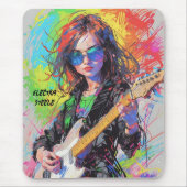 Abstrakter Anime-Rock-Gitarrist Mousepad (Vorne)
