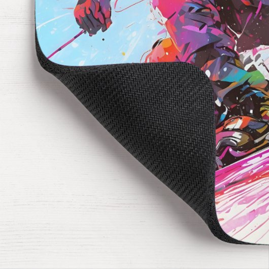 Abstrakter Anime-Schneeschuhfahrer hinunter Mousepad (Ecke)