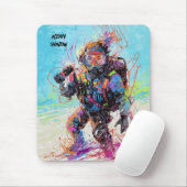 Abstrakter Anime-Taucher unter Wasser Mousepad (Mit Mouse)