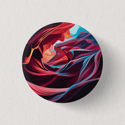 Abstrakter Antelope Canyon Arizona Button (Vorderseite)