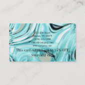 abstrakter Aqua Blue Aqua Salon WELLNESS-CENTER Visitenkarte (Rückseite)