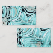 abstrakter Aqua Blue Aqua Salon WELLNESS-CENTER Visitenkarte (Vorne/Hinten)