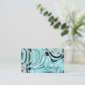 abstrakter Aqua Blue Aqua Salon WELLNESS-CENTER Visitenkarte (Stehend Vorderseite)