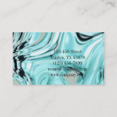 abstrakter Aqua Blue Aqua Salon WELLNESS-CENTER Visitenkarte (Rückseite)