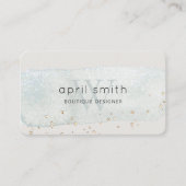 Abstrakter Aqua Blue Brush Stoß Monogram Glitzer Visitenkarte (Vorderseite)