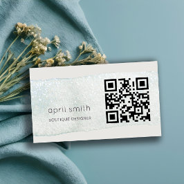 Abstrakter Aqua Blue Brush Stoß Wasserfarbe QR Cod Visitenkarte