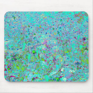 Abstrakter Aqua Green und Lila Tiefgarten Mousepad