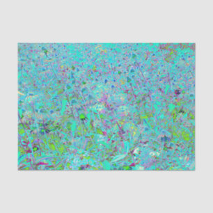 Abstrakter Aqua Green und Lila Tiefgarten Seidenpapier