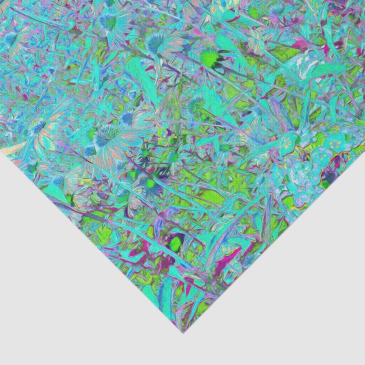 Abstrakter Aqua Green und Lila Tiefgarten Seidenpapier (Ausschnitt)