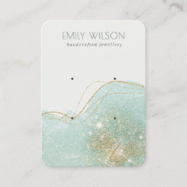 Abstrakter Aquamariner grüner Glitzer 2 Ohrenbilds Visitenkarte