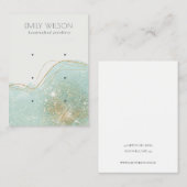 Abstrakter Aquamariner grüner Glitzer 3 Ohrenbilds Visitenkarte (Vorne/Hinten)