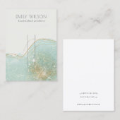 Abstrakter Aquamariner grüner Glitzer Shiny Hairpi Visitenkarte (Vorne/Hinten)