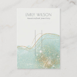Abstrakter Aquamariner grüner Glitzer Shiny Hairpi Visitenkarte
