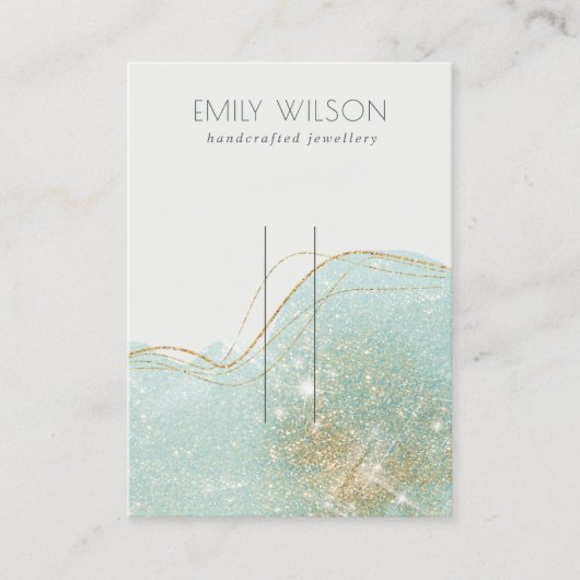 Abstrakter Aquamariner grüner Glitzer Shiny Hairpi Visitenkarte (Vorderseite)