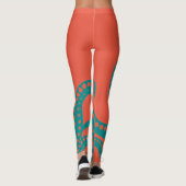 Abstrakter Aquamariner Oktopus Tentakel Leggings (Rückseite)