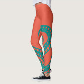 Abstrakter Aquamariner Oktopus Tentakel Leggings (Links)