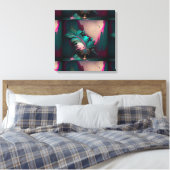Abstrakter Aquamariner und rosa Burst Leinwanddruck (Insitu (Schlafzimmer))