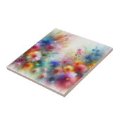Abstrakter Aquarell-Blumenprint Fliese (Seite)