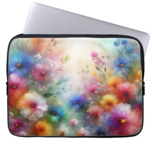Abstrakter Aquarell-Blumenprint Laptopschutzhülle