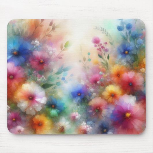 Abstrakter Aquarell-Blumenprint Mousepad (Vorne)