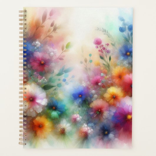 Abstrakter Aquarell-Blumenprint Planer (Vorderseite)