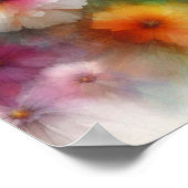 Abstrakter Aquarell-Blumenprint Poster (Ecke)