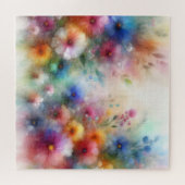 Abstrakter Aquarell-Blumenprint Puzzle (Horizontal)