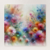 Abstrakter Aquarell-Blumenprint Puzzle (Vertikal)