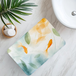Abstrakter Aquarell-Koi-Fisch Serenität Badematte