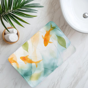 Abstrakter Aquarell-Koi-Fisch Serenität Badematte