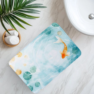 Abstrakter Aquarell-Koi-Fisch Serenität Badematte