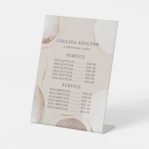 Abstrakter Aquarell-Luxus-Gold-Service-Preis Sockelschild