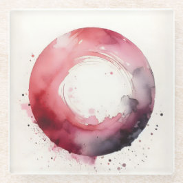 abstrakter Aquarell-Ring Glasuntersetzer