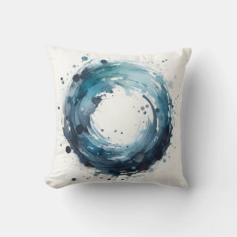 abstrakter Aquarell-Ring Kissen