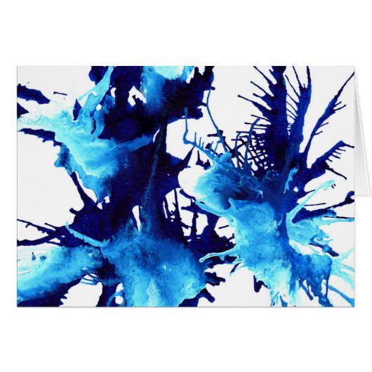 Abstrakter Aquarell-Spritzer blau (Vorderseite (Horizontal))