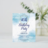 Abstrakter Aquarellblau-Glitzer (Stehend Vorderseite)